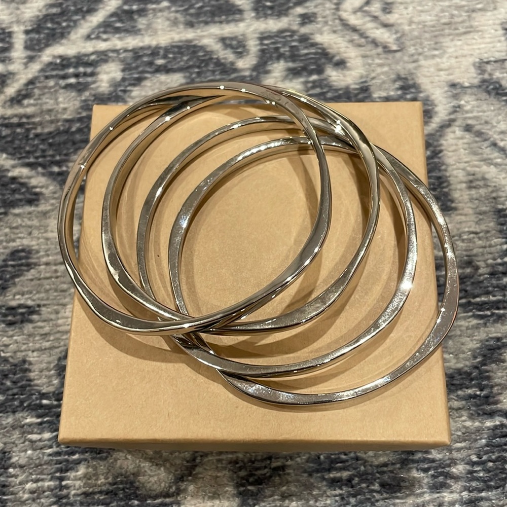 Loft Silver/Gray Stacking Bangle Bracelets